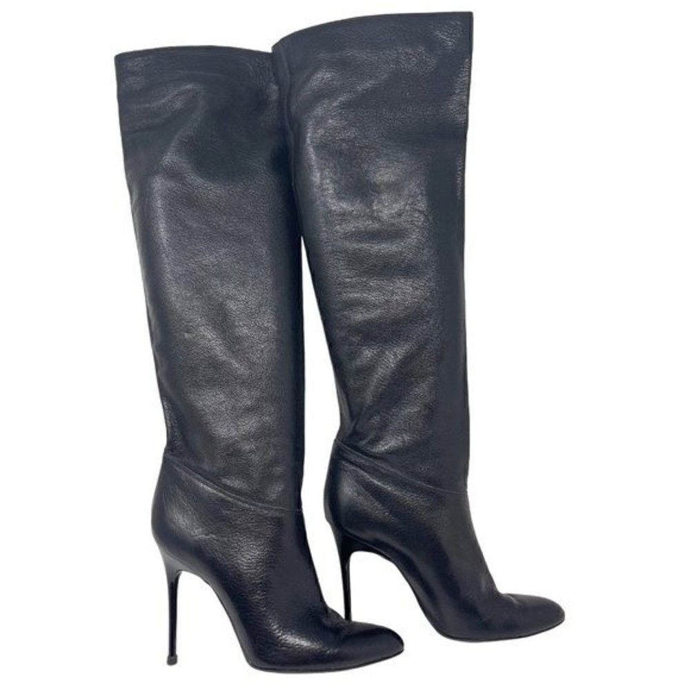 Seven for all mankind Tall black leather boots US 7.5M BoxO Stiletto